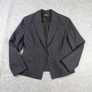 Theory Blazer Womens 10 Brince Black One Button Office Career Peak Lapel